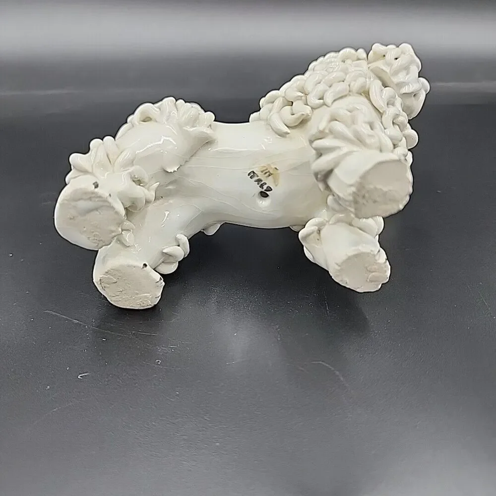 VTG Spaghetti Art French Female Poodle Dog Ceramic MCM Italy Anthropomorphic